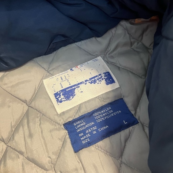 NY Yankees Pullover Jacket – Size L | Navy Blue Colorblock Hooded Windbreaker - Picture 7 of 9